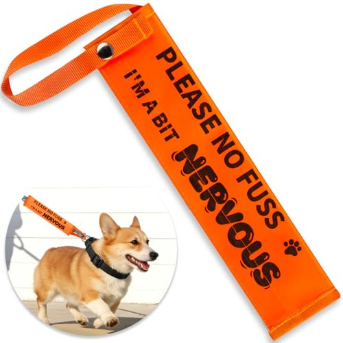Mellbree Reactive Dog Lead Sleeve Nervous Anxious Dog Space Awareness Sign 1Pcs | High Visibility | Universal Fit | Dog Accessory | Pet Training | Pet Leash Tag