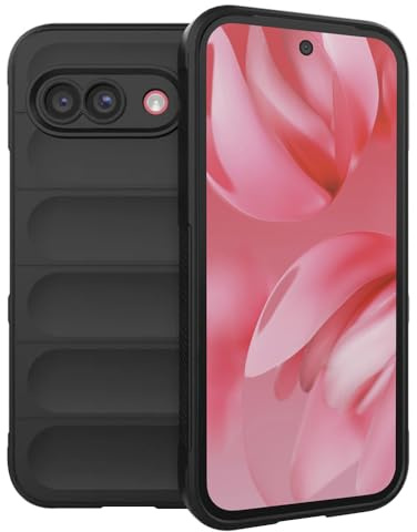 Techsuit für Google Pixel 9a Hülle mit Premium Materialien, Stoßfest, Staubschutz, Kratzfest, Weiche Samtauskleidung, Schlankes Profil, Magic Shield Series, PC TPU Hybrid, Schwarz