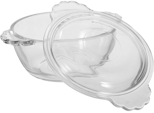 CORHAD 1pièce Bol Verre Résistant Chaleur pour Œufs Cuits Vapeur avec Couvercle Four Micro-ondes Étanche et Compact pour Repas Rapides