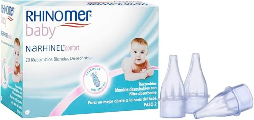 Narhinel Confort Rec Aspirador Bebe 20U | Weiche Nachfüllpackungen mit Saugfilter für Rhinomer Baby Narhinel Comfort Nasensauger für den täglichen Gebrauch bei Babys