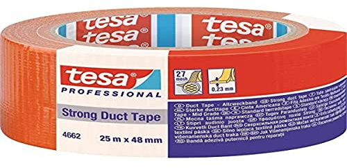 Tesa Sas 466200195 Ruban adhésif toile 25 m x 48 mm Orange