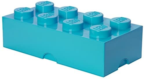 LEGO Aufbewahrungsstein, 8 Noppen, Stapelbare Aufbewahrungsbox, 12 l, türkis