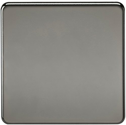 Knightsbridge SF8350BN Screwless 1-Gang Blanking Plate, Black Nickel