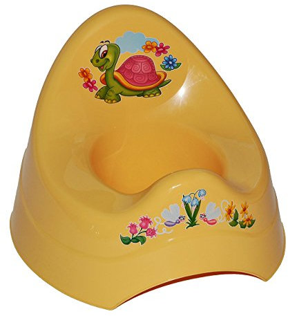 alles-meine.de GmbH Töpfchen/Nachttopf - groß - mit großer Lehne + Spritzschutz - gelb Schildkröte Tiere - Babytöpfchen/Kindertopf/Lerntöpfchen - Toilettentrainer Klositz W..