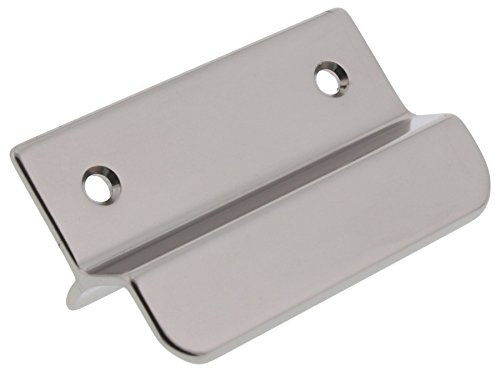 ToniTec Glasfalzgriff mit Steg, Aluminium Balkontürgriff Ziehgriff für Terrassentüren, Fensterbeschlag, einfache Montage im Glasfalz Farbe F9 Stahl