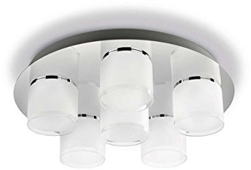 Philips 3644611P1 myLiving LED-Deckenleuchte Byzantin, 2400 lm, Glas, 5 W, Integriert, chrom, 45 x 45 x 12,36 cm