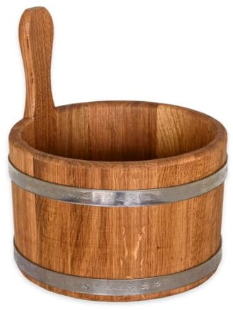 Waldmeister Aufgusskübel Sauna - Aufgusseimer aus Eichenholz - Saunaeimer aus Eiche 5L