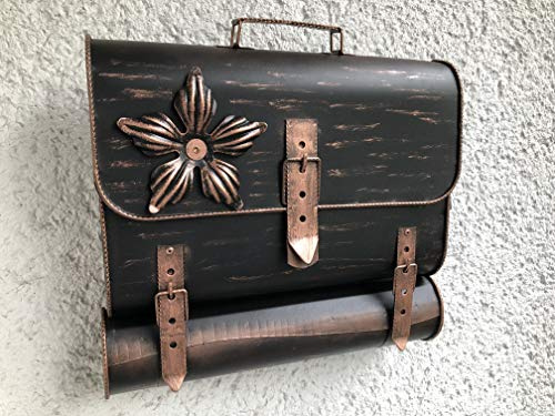 Wandbriefkasten Tasche Schulranzen Briefkasten Zaunbriefkasten mit Zeitungsrole Zeitungsfach aus rostfreiem Stahl verzinkt