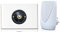 Byron 100m Wireless Plug-in Contemporary Doorbell kit Black Plated Push with Brass Centre on White Perspex Plinth