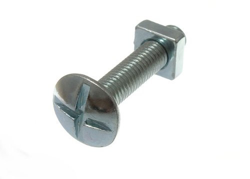 50 x Dachbolzen Kreuzkopf + Vierkantmuttern ZP verzinkt 8 mm M8 x 40 mm