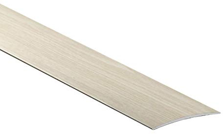 2 Meters 80mm Wide Self-Adhesive Aluminium Wood Effect Transition Strip Cover Door Floor Threshold TMW Profiles (White Oak)