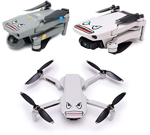 DJFEI Schutzfolie Aufkleber für DJI NEO/Mini 4K/Air 3/Air 2/Mini 2 Drohne, 2 Sets Stickers Kit Shark Aufkleber Haifisch Decals für DJI Mavic Air 2/ Mini 2, mit Akku Nummer Aufkleber
