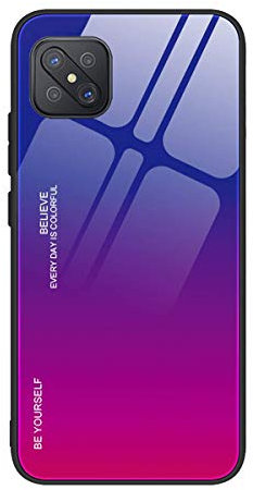 GOGME - Carcasa para OPPO Reno 4Z 5G (Reno4 Z 5G) Carcasa de Cristal Degradado Color Trasero de Cristal Templado Resistente a los arañazos Case, Flexible Silicona TPU antiarañazos, antigolpes, Funda