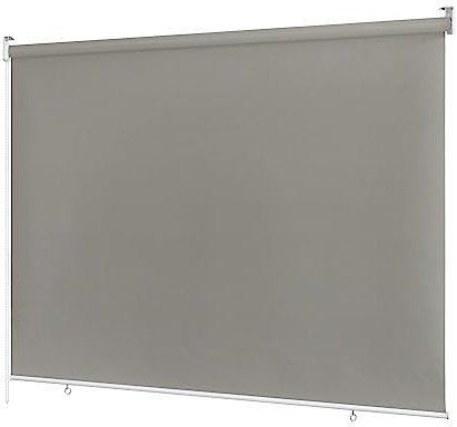 Ventanara® Außenrollo 100% Blickdicht Rollo Senkrechtmarkise Balkonrollo Sichtschutz Rollo Beschattung (100 x 230 cm, Grau)