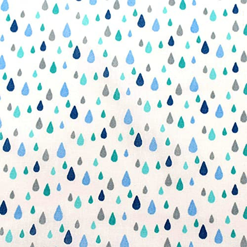 MAGAM-Stoffe Tier Drops Baumwollstoff Kinder Oeko-Tex Meterware Coupon (Stück: 50x160cm blau)