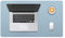 Desk Pad Large, DOBAOJIA Desk Mat, Laptop Mat, Writing Pad, Desk Blotter, Extended Mouse Mat, Large Mouse Pad for Office/Home, PU Leather Waterproof +Suede Non-Slip 23.6 X 13.8 (Greyish Blue)