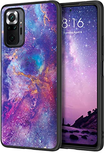 DUEDUE Xiaomi Redmi Note 10 Pro Hülle Glitzer 5G, Xiaomi Redmi Note 10 Pro Handyhülle Silikon Nebula/Space Design Hybrid Hard PC Soft TPU Glow in The Dark für Xiaomi Redmi Note 10 Pro/Note 10 Pro Max