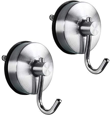 JOMOLA Colgador Ventosa Baño Gancho Ventosa Ultra Fuerte Ganchos de Ventosa de Vacío Sin Agujeros Acero Inoxidable Toallero Ganchos Pared para Baño Cocina Ganchos de Succión Acabado Cepillado