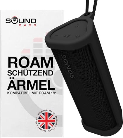 Funda Protectora de Silicona Resistente para Sonos Roam 2 | Negro | Ahora con Botón Bluetooth para Roam2 | Protege tu Altavoz Bluetooth Inalámbrico con Esta Cubierta/Funda