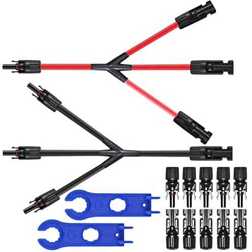 GTIWUNG 1 Paar Solarkabel Y-Verteiler Solarpanel-Kabel MMMF+FFFM für Parallel-Photovoltaik-Anschluss, Solarpanel Stecker,Solarpanel Kabelstecker,Photovoltaik Steckverbinder
