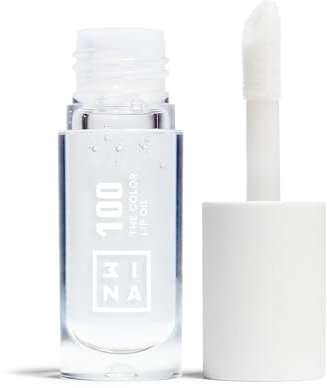 3INA MAKEUP - The Color Lip Oil 100 - Transparent Lip Gloss mit Hyaluronsäure - 24h Feuchtigkeit Lip Balm für Trockene Lippen - Hochglänzende Lippenöl - Lippenstift - Vegan - Cruelty Free