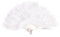 Tiardey Feather Hand Fan 50cm Feather Fan Flapper Folding Hand Fans for Fancy Dress Wedding Party Favour Gift Outdoor Vintage Dance Photoshoot (White)