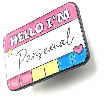 Hello I'm Pansexual Pride Flag Metal Enamel Pin Badge