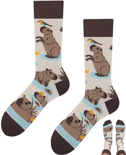 TODO Lustige Capybara Wasserschwein Socken für Herren und Damen, Coole Motiv Socken Lustig, Bunte, Verrückte (39-42, Wasserschwein)