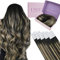 Fshine Extensiones De Cinta Adhesiva Negro Natural Mezclado con Rubio Caramelo Extensiones Adhesivas De Pelo Cabello Humano 45cm 50g Extensiones Pelo Natural Adhesivas Color 1b 27 1b