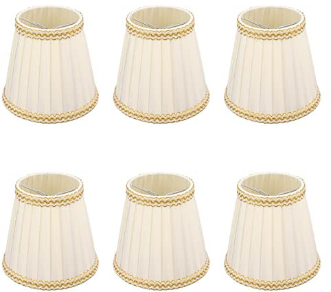 6 Pièces Petit Abat-jour Pince sur Tambour Abat-jour Tissu pour Lustre Bougie Ampoules Accessoires d'éclairage Prévenir les Problèmes de sécurité Ce Produit Est Abat-jour de