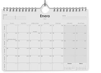 2025 Kalender - 12 Monate - Spanisch - 31x22,5cm - Wochennummern - Tagesanzeige - Notizbereich - To-do-Liste - Inklusive Feiertage - 190g mattes Papiergewicht (Spanisch) - einseitig