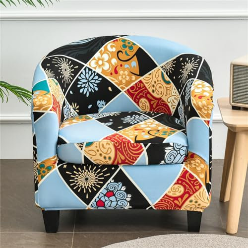 Morbuy Sesselbezug Stretch mit Armlehne, 2er Set Sessel Überzug Universal Sesselhussen Stretch Weich Sesselüberzug Elastisch Hussen für Clubsessel Cocktailsessel (Japanisch)