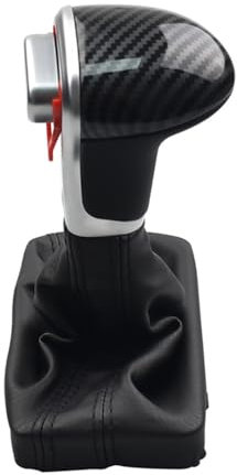 Malcayang Pomo de palanca de cambios automático con cubierta de fibra de carbono negra para Au-di A3 A4 A5 A6 Q5 Q7 2004 2005 2006 2007 2008 2009 2010 2011 2012 2013 2008 2009 2010 2011 2012 2013 2007