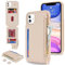 SailorTech for iPhone 11 Phone Case with Credit Card Holder for Men, iPhone 11 Case with Credit Card Slots Wallet Zipper Case for Women - Apricot