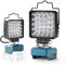 Tumemut Akku Lampe Für Makita 18/21V,48W4800LM, Kabellose Led Arbeitsleuchte Akku mit 25 ultrahellen LED-Perlen, Hervorragende Wärmeableitung, LED Strahler mit Typ C und USB-Aufladung (kein Akku)