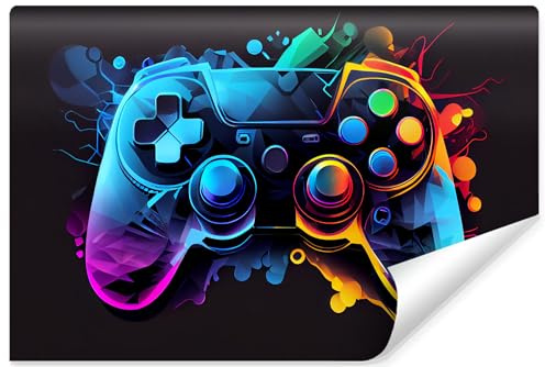 Muralo Papier Peint Intissé 3D Manette - 300x210 cm | Décor mural sur mesure, pose facile, effet matière réaliste - style industriel pour salon ou bureau