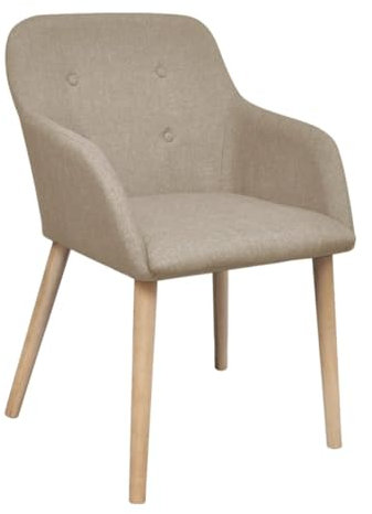 HETFTJN Stuhl Wohnzimmer Stuhl Esszimmer Armlehnstuhl Esszimmer Sitzbank Esszimmer - Esszimmerstühle 4 STK. Beige Stoff und Massivholz Eiche für Konferenzraum Küche Esszimmer Speisesaal