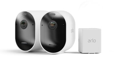 Arlo Pro 5 Security Camera Outdoor Wireless with Rechargeable Battery, 2K Outdoor Camera Kit, Dual-Band Wifi, Battery Operated, Free Trial of Secure, Advanced Colour Night Vision, 2 Cameras, White