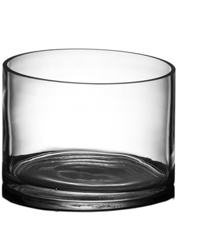 Acuario Tanque Pecera de Cristal cilíndrica Grande for Sala de Estar, pecera de Cristal HD, Acuario for Tortugas Pecera(20x14cm)