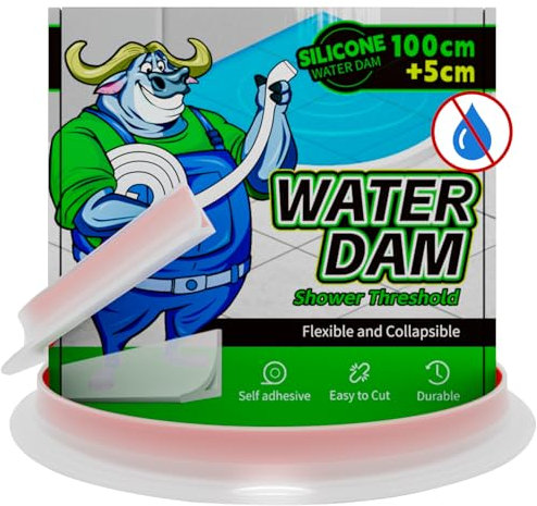 ALITAIYI Schwallschutzleiste Dusche Selbstklebend, Wasserstopper Schwallschutzleiste Dusche Silikon, Duschwasserstop, Hochwertige Selbstklebend Schwallschutzleiste (Transparent, 1.05M)