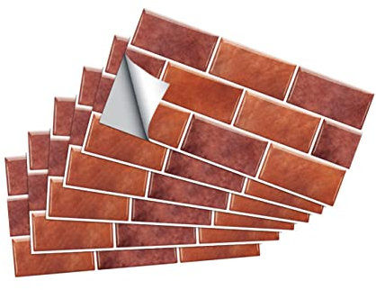 Angoily Lot De 6 Autocollants Muraux 3d À Motifs De Carreaux 15 X 30 Cm Pour Décoration Murale De Maison Cuisine Salle De Bain Bar Tv