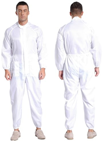 Xnihocha Men's Long Sleeve Protective Coverall Suit Anti-Static Dustproof Boiler Suit Uniform Workwear