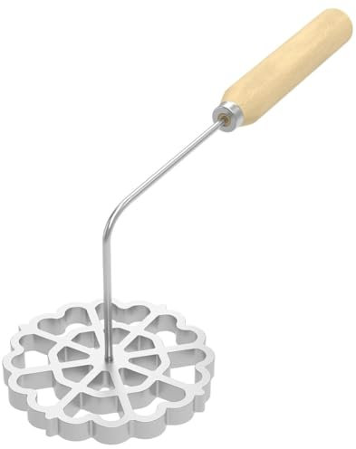 Diheohg Moule Bunuelos avec Manche en Bois, Fabricant de Rosettes Détachables, Ensemble de Fer à Timbale 1 Pièce