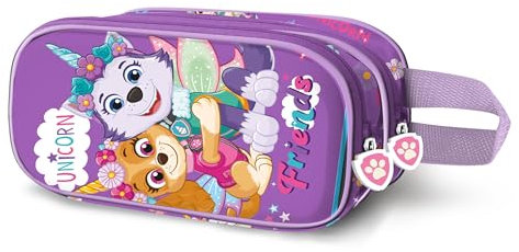 Karactermania La Patrulla Canina Magic-Estuche Portatodo 3D Doble, Lila, 22 x 10 cm