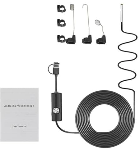 Lab Microscope Accessories 3 In 1 3.9mm 6LEDs USB Mini Camera Flexible Hard Cable(1M)