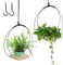 mumisuto 2 Piezas Maceta Colgante Interior con Base de Madera, Macetero Colgante Boho, Macetas Colgantes para Plantas Pequeñas y Medianas, para Interior y Exterior Decoración del Hogar (Negro 2)