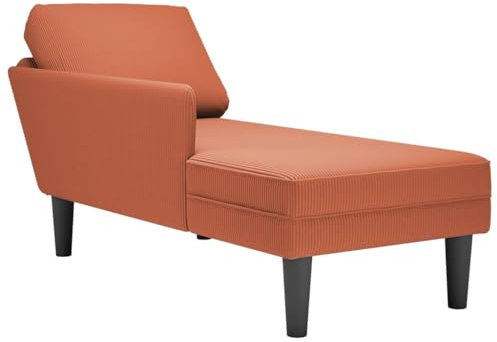 vidaXL Chaiselongue mit Kissen Rot-orange Cordstoff