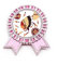 Broche indienne traditionnelle en forme de plume Rose, M, Métal