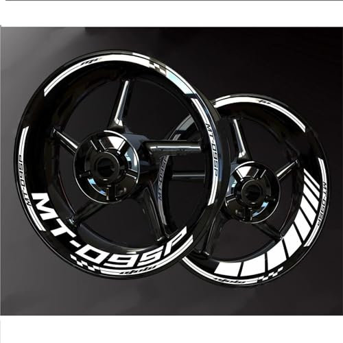 Set di Adesivi per Pneumatici Adesivi Riflettenti per Cerchi Ruota per Moto per Yamaha MT09 SP MT-09 MT 09 Adesivi A Strisce per Cerchi Ruota Adesivo per mozzo Ruota(Colore 5)