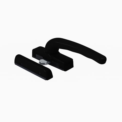Maniglia a tavellino tradizionale | 4 Colori Disponibili | Ideale per Finestre e Serramenti in PVC o Alluminio (Nero)